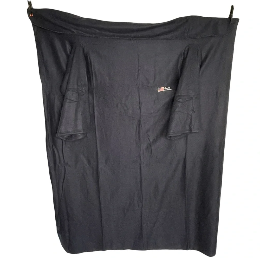 Snuggie-style Blanket with Sleeves Brushed Fleece Navy Blue with American Flag